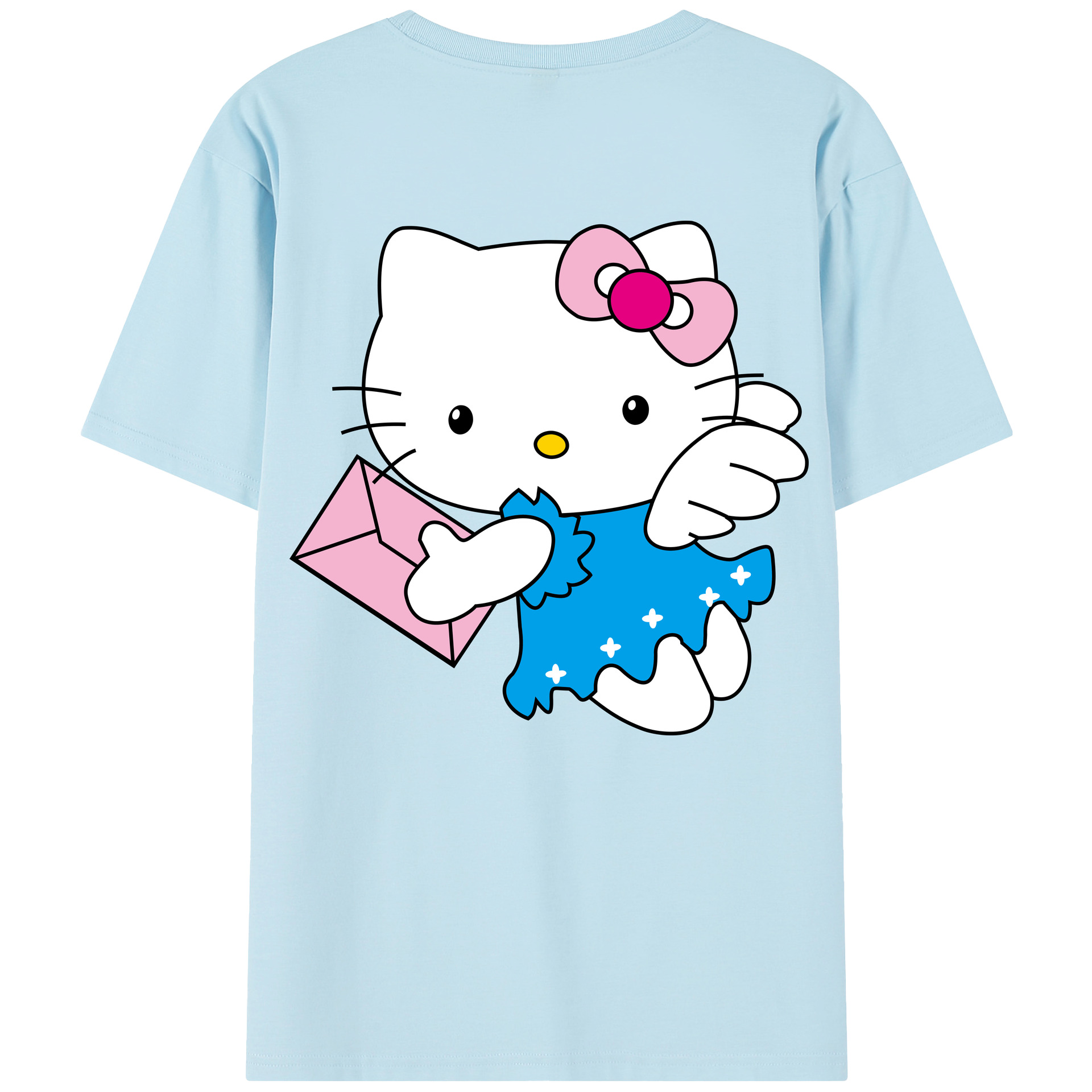 （画像用） Hello Kitty ハローキティ 綿100％半袖Tシャツ（背面プリント）